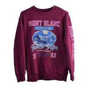 Mont Blanc Adult Small Pink 1993 French‎ Alps Ski Sweatshirt